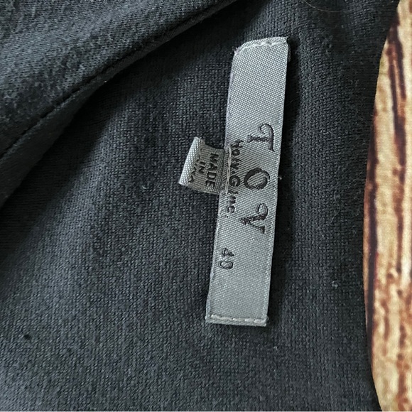 TOV Holy- G inc Short Sleeve  Black Dress Tunic Zipper Up Back Size EUR 40/US 8 - Picture 12 of 14